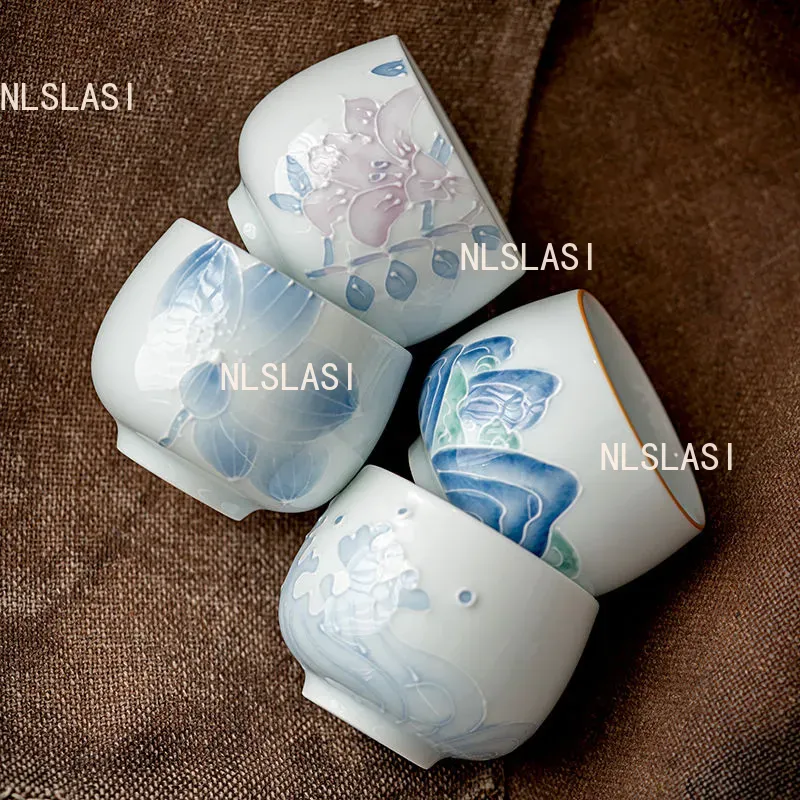 Celadon Ceramic Cup - 1 Buah Aksesori Teh Kiln Mengembalikan