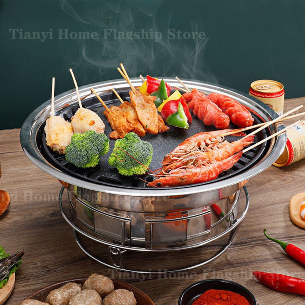 Korean Bbq Grill - Pemanggang Arang Baja Tahan Karat Kompor