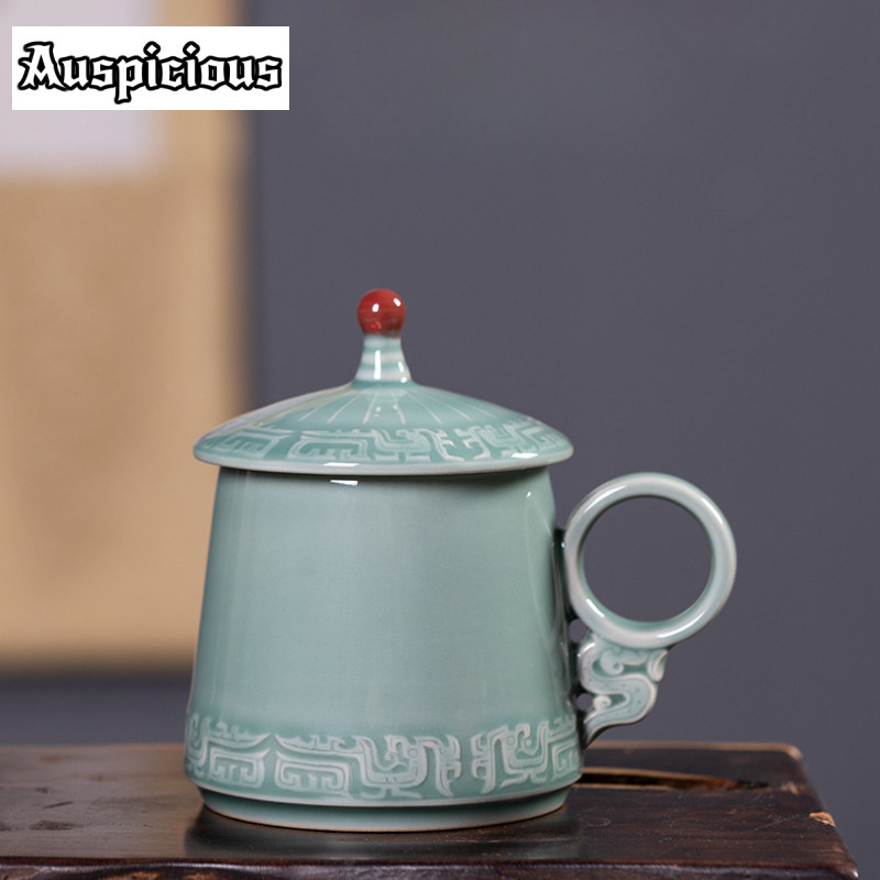 395Ml Longquan Celadon Pola Pe - Celadon Ceramic Cup ulasan dan harga