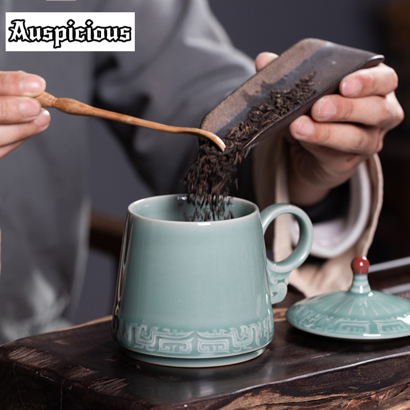 395Ml Longquan Celadon Pola Pe - Celadon Ceramic Cup ulasan dan harga