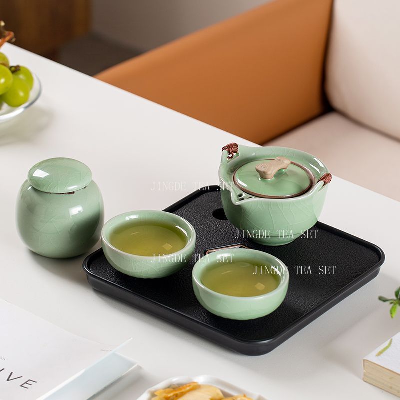 Set Teh Perjalanan Celadon Cra - Celadon Ceramic Cup ulasan dan harga