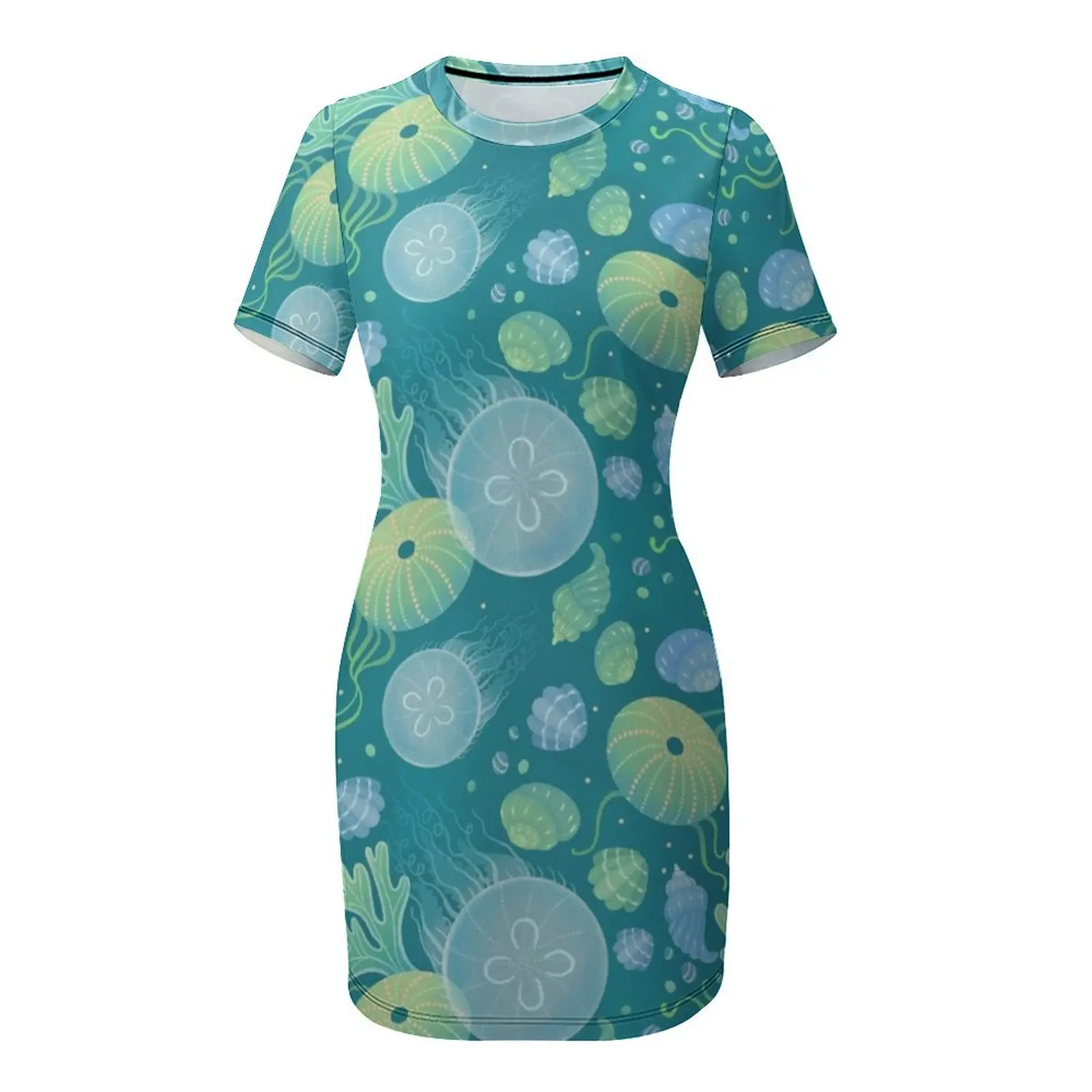 Gaun lengan pendek Ocean Life, - Korean Lifestyle Trends ulasan dan harga