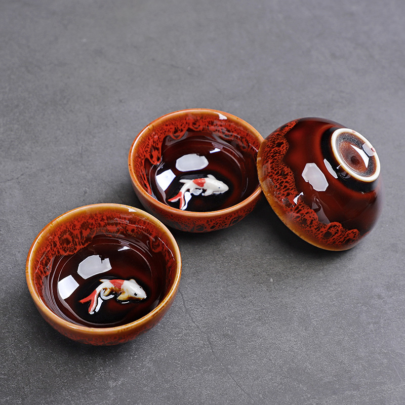 Celadon Set cangkir teh ikan l - Celadon Ceramic Cup ulasan dan harga